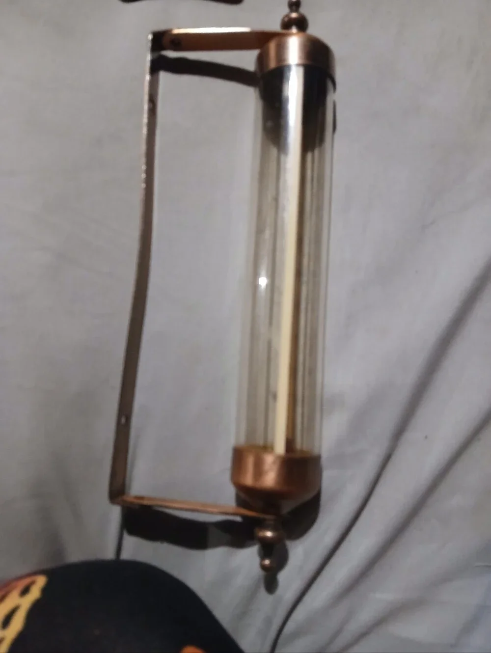 Vintage Brass Swivel Wall Mount Outdoor Cylinder Tube Thermometer